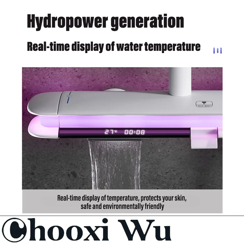 CHOOXIWU-LED Digital Display Banheiro Set, Full Set Shower Head, Decoração para você