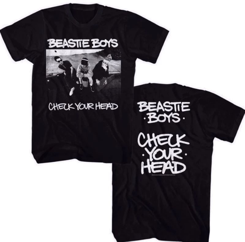 Beastie Boys "Check Your Head" Album-Cover-T-Shirt, Streetwear-Shirt aus reiner Baumwolle für alle Jahreszeiten, Grafik-T-Shirts, Herren-T-Shirt