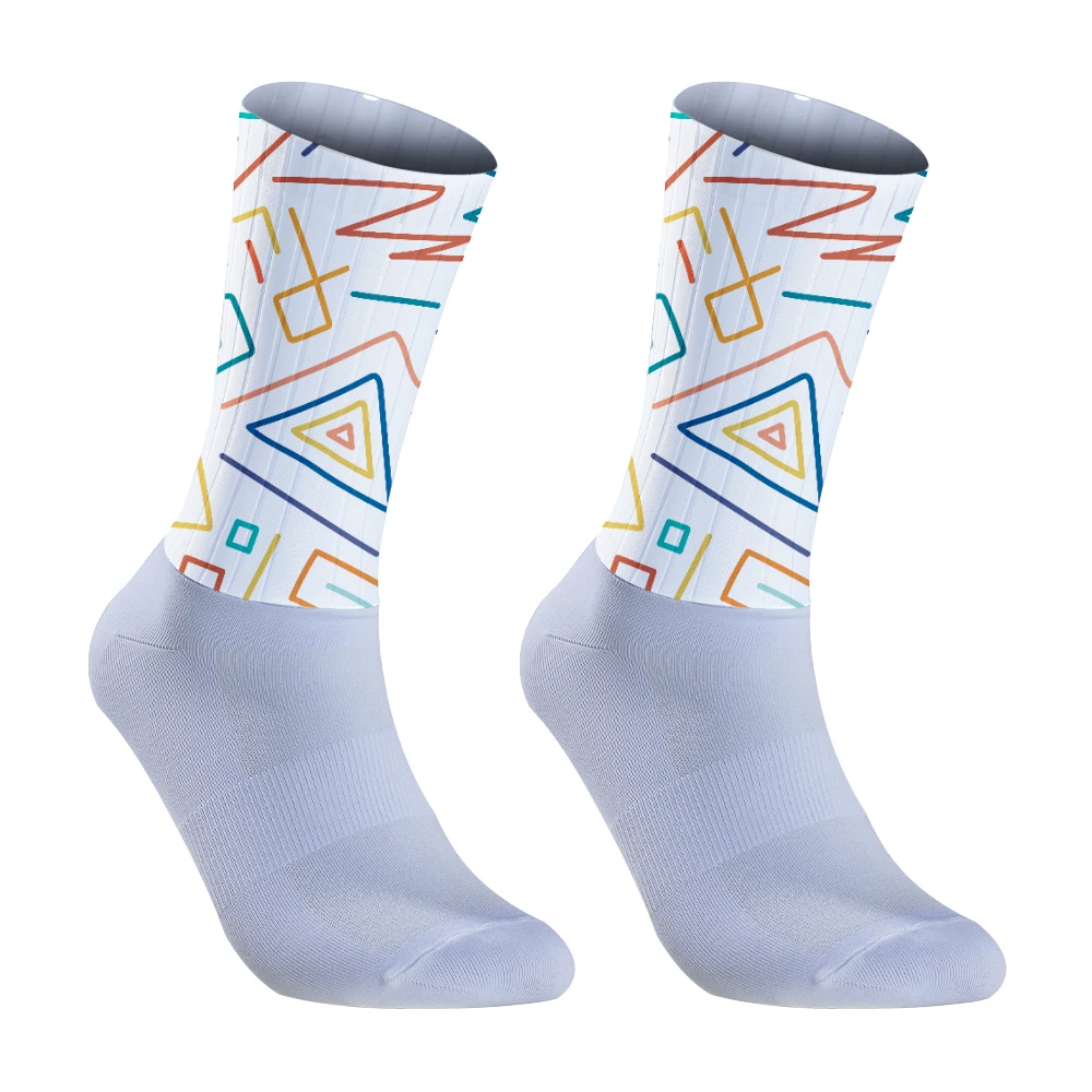 Chaussettes de compression de vélo pour l'extérieur, chaussettes de sport de course, chaussettes de cyclisme, nouveau, 2024