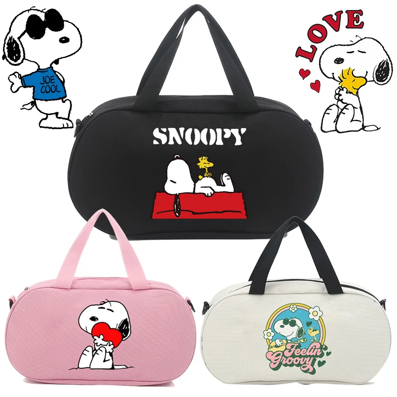 Snoopys Carry on Travel Bag Large Capacity Cartoon Dog Fitness Sports Yoga Bags Anime Duffel Handbag Clothes Storage Gifts