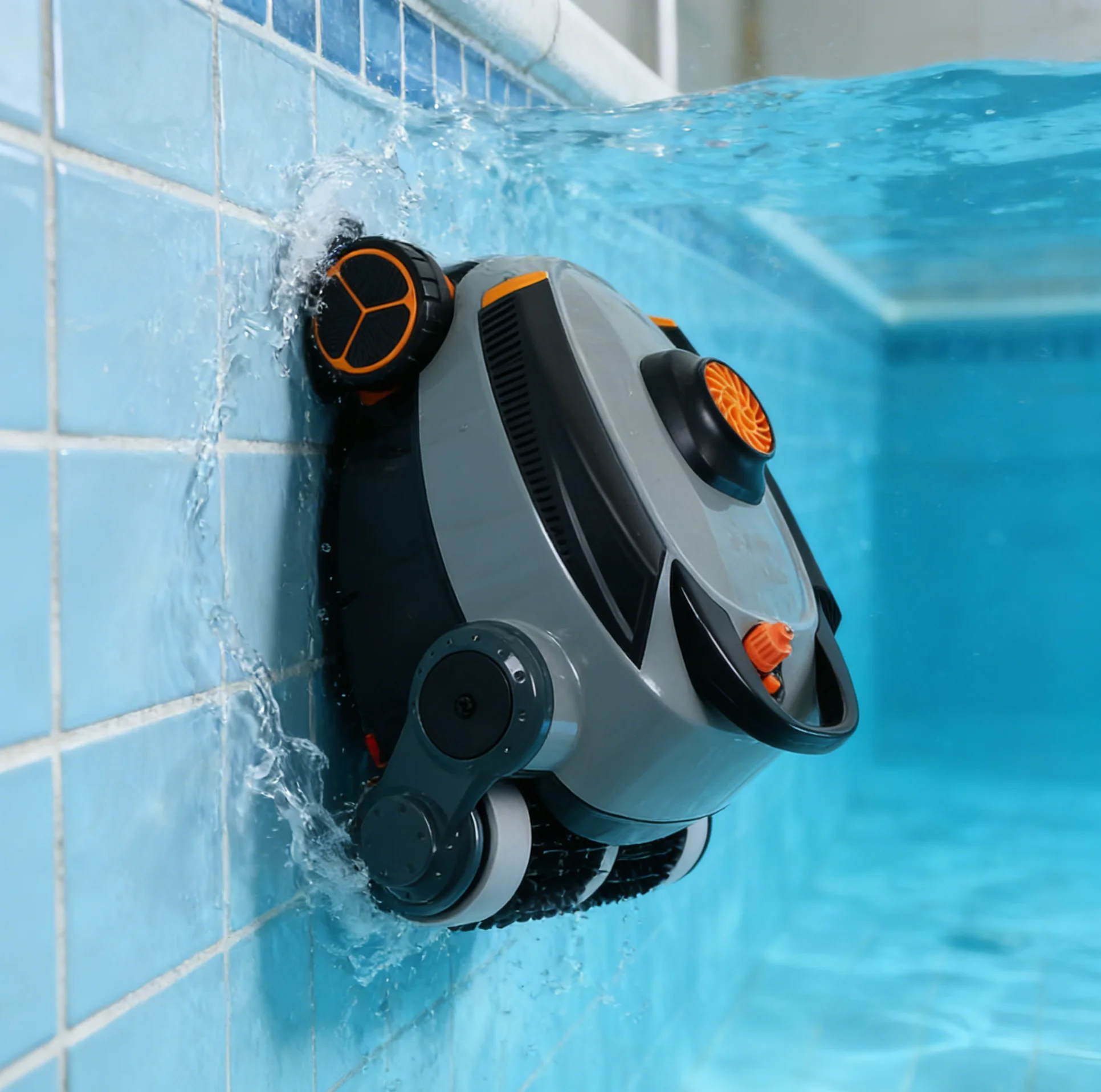 Smart Cordless Pool Vacuum Robot, Wall-Climbing Function, Low-Energy, Automatic for Garden Pool Wall & Bottom