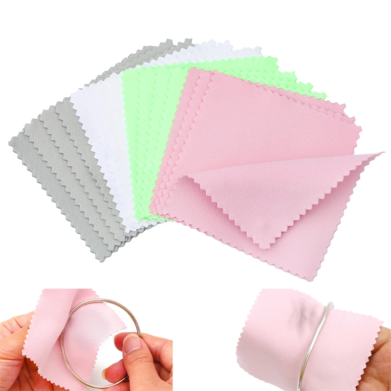 

20/40pcs Polish Polishing Cloth Silver Color Soft Clean Clean Wipe Wiping Cloth Silver Gold Reusable Anti Tarnish Jewelry Tool