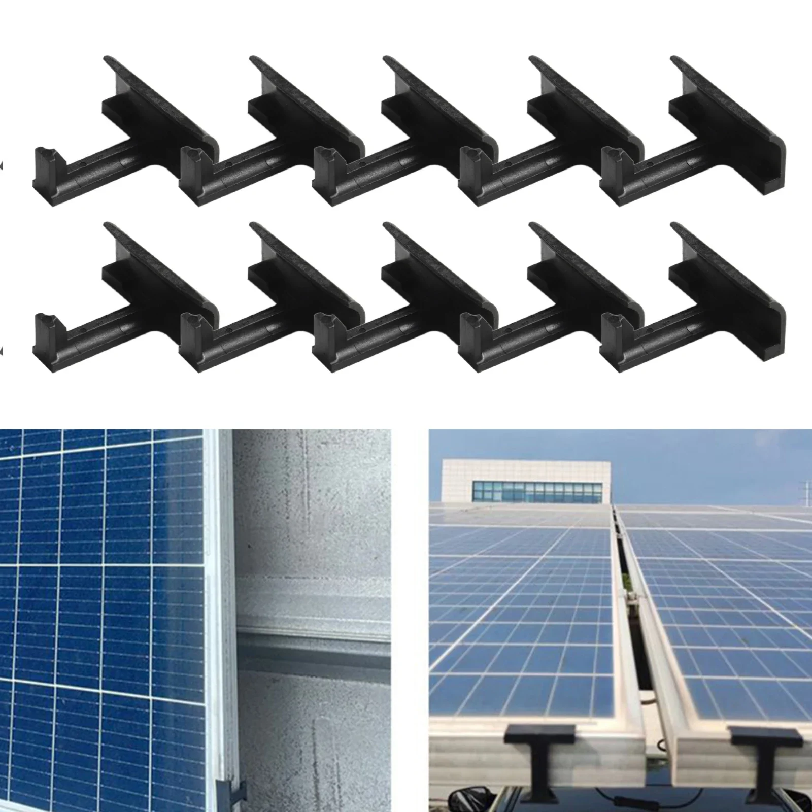 10pcs Water Drainage Clips PA66 30mm/35mm/40mm Photovoltaic Module Water Guide Clip Solar Panel Water Guide Clip Cleaning Clips