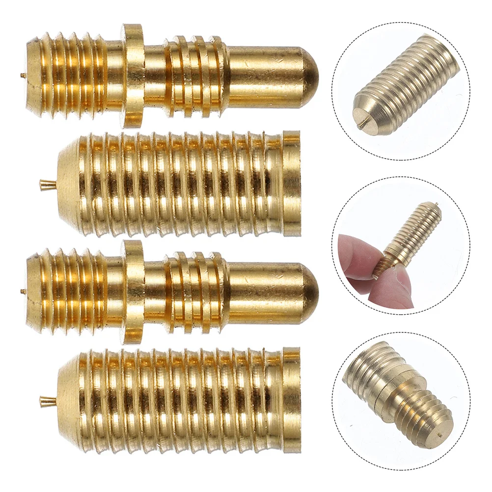 4세트 당구 큐 조인트 핀 나사 전문가용 구리 커넥터 강화된 강도 안전한 장착 풀 큐 수리 액세서리