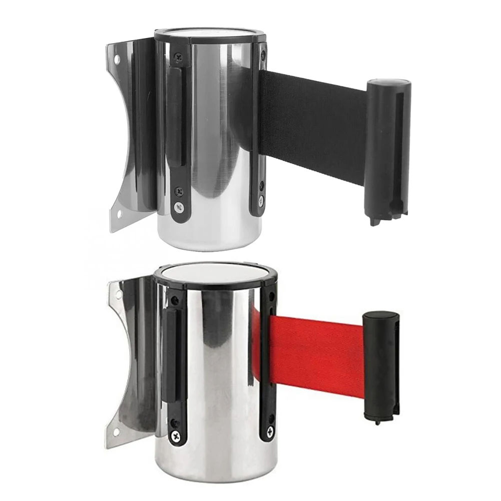 Stainless Stanchion Queue Barrier Wall Mount Crowd Control Retractable Pillar Business Signs Retail Services Industrial Tools