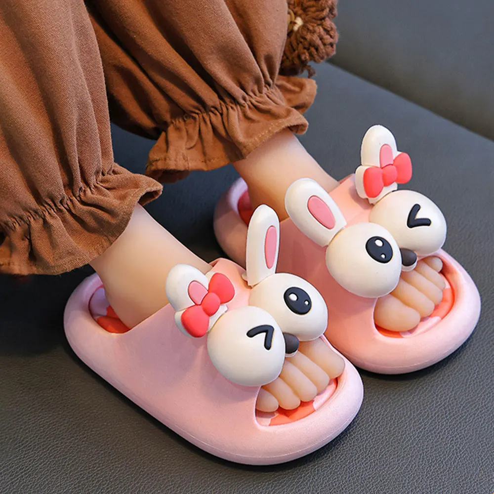 Summer Slippers Cute Animals Children Slippers Beach Shoes Giraffe Rabbit Unicorn Four Seasons Slippers 2024 Gifts For Children