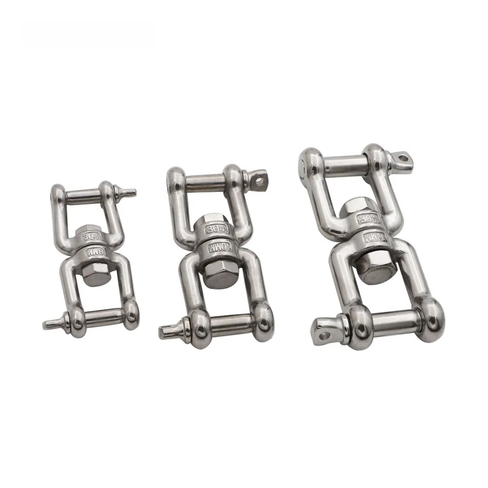 Stainless Steel Swivel Hook Link Chain Connector with Smooth Swivel Action for Marine Rigging Towing and Securing Applications