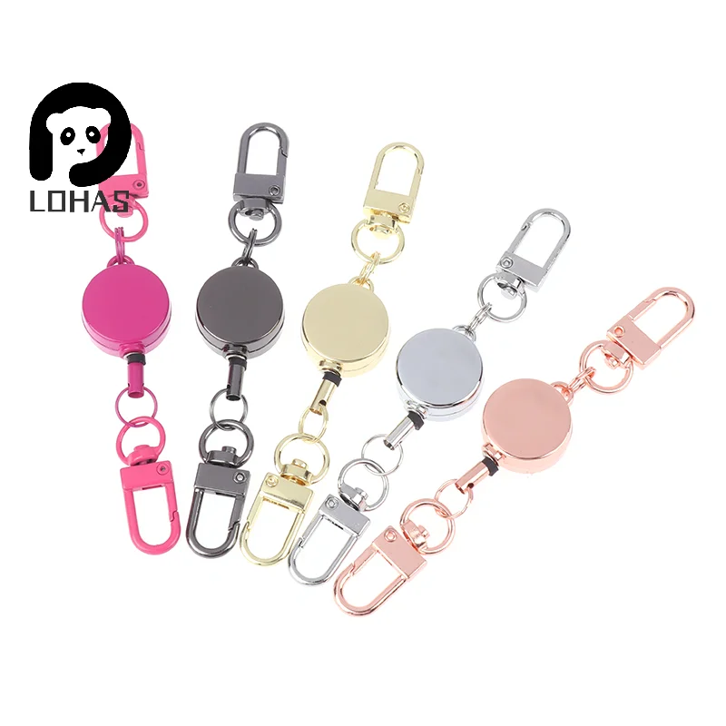 21 مللي متر مكافحة سرقة المعادن سهلة السحب مشبك حبل قابل للسحب مفتاح حامل المفاتيح المرنة رياضي قابل للسحب حلقة رئيسية ممرضة أجزاء