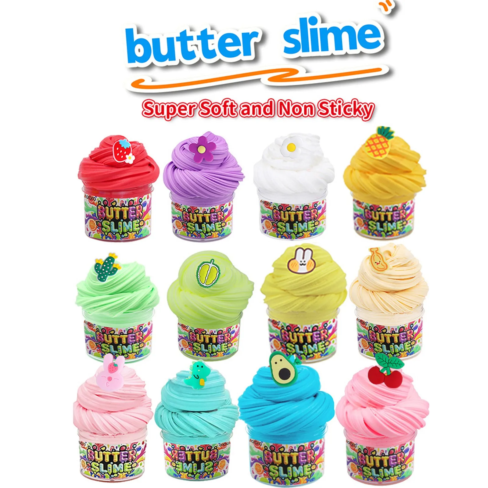 HSuper Soft Butter Mud, Slime Aromático con Aroma a Mantequilla Fresca, Slime Esponjoso y Suave, No Pegajoso, Juguete de Slime Aromático para Fiestas Infantiles, DIY, Juguetes de Puré de Ramen