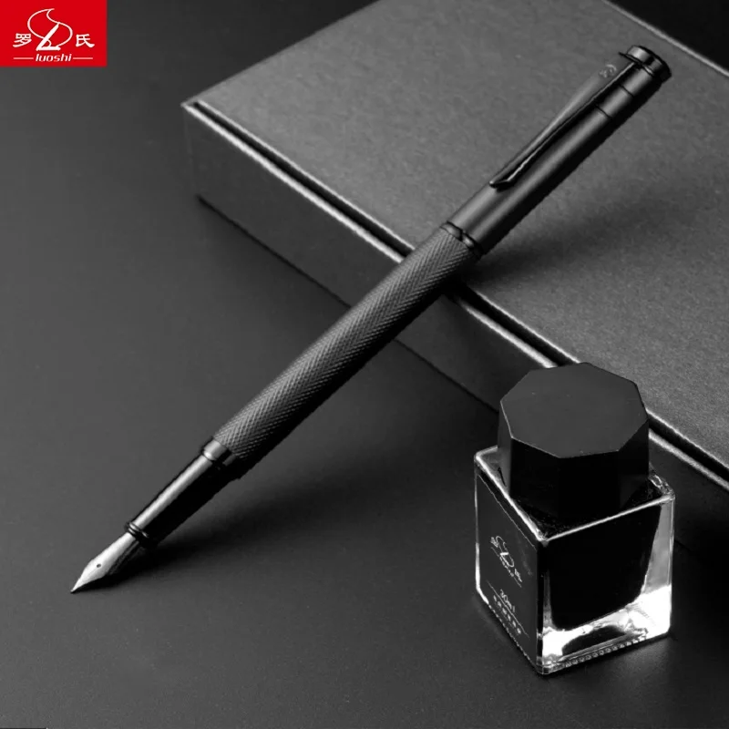 

Metal Fountain Pen Student Writing Stationery Student Practice Supplies Straigh/Bent Iridium Nip Comfortable Frosted Pen Holder