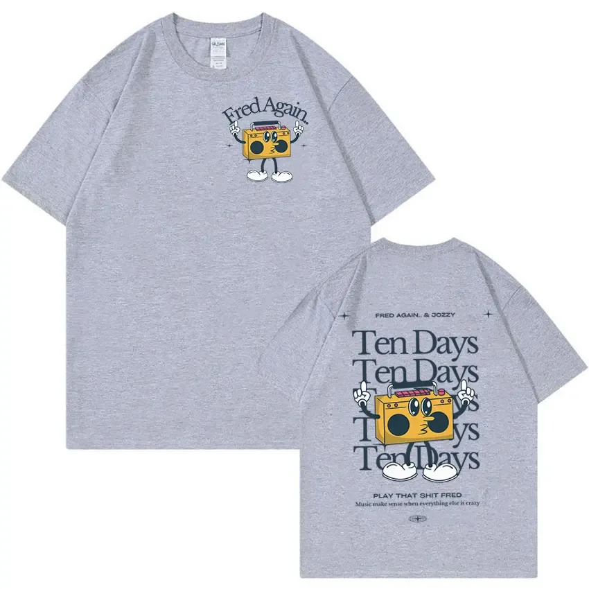 تي شيرت كبير الحجم ، تي شيرت للرجال والنساء ، برسومات مضحكة ، ريترو ، عالي الجودة ، موضة ، ملابس الشارع غير الرسمية ، فريد مرة أخرى #4