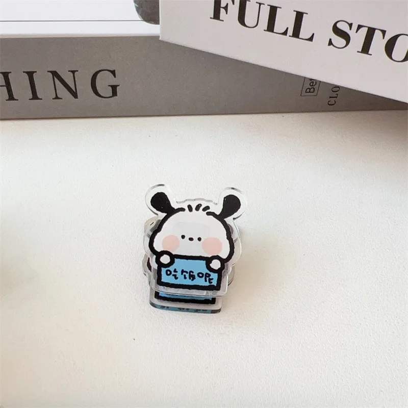 4 Pcs/lot Cute Puppy Dog Acrylic Exam Paper Clip Student Card/Account Storage Clip