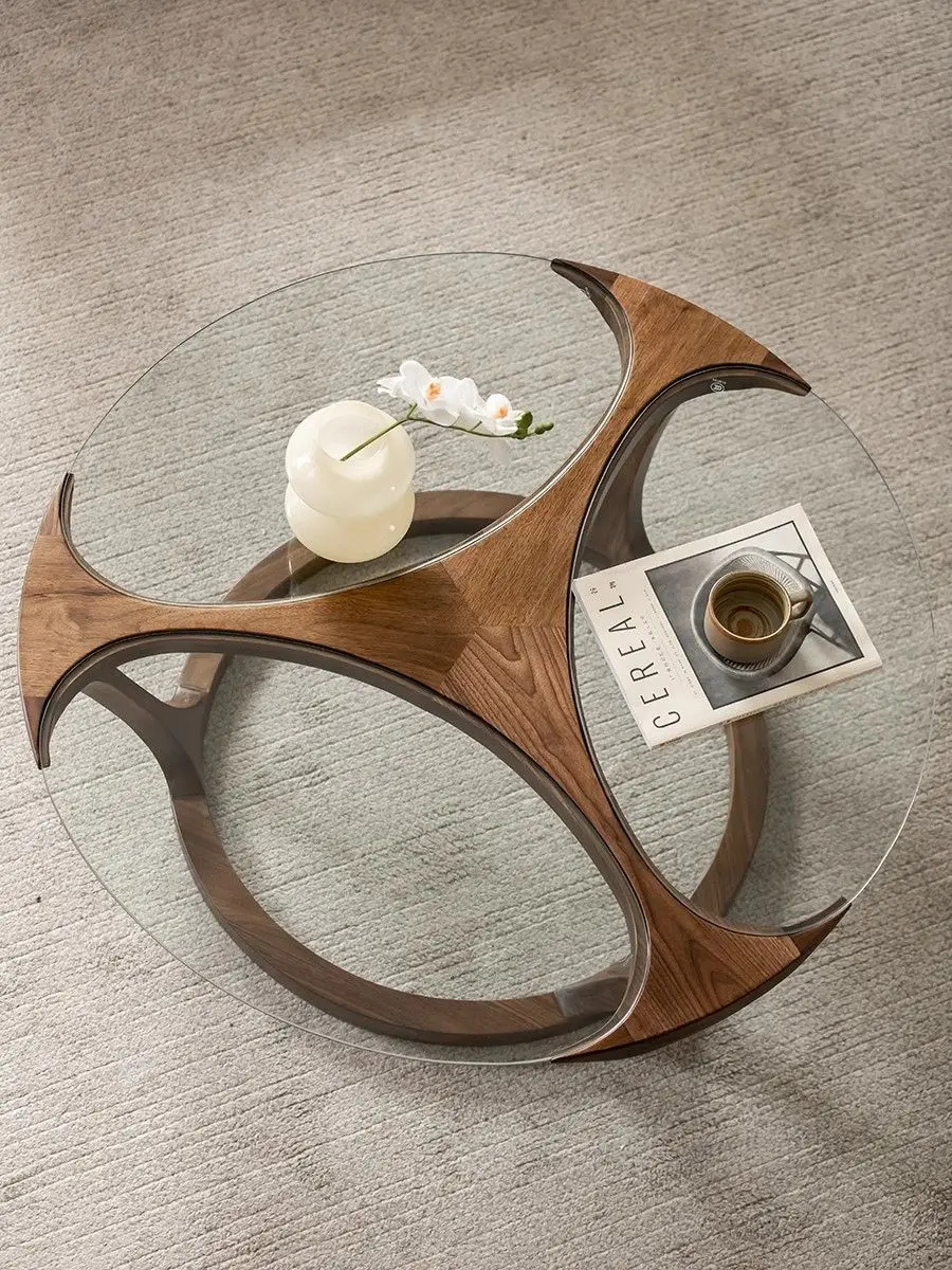 Borda do sofá da mesa de chá redonda