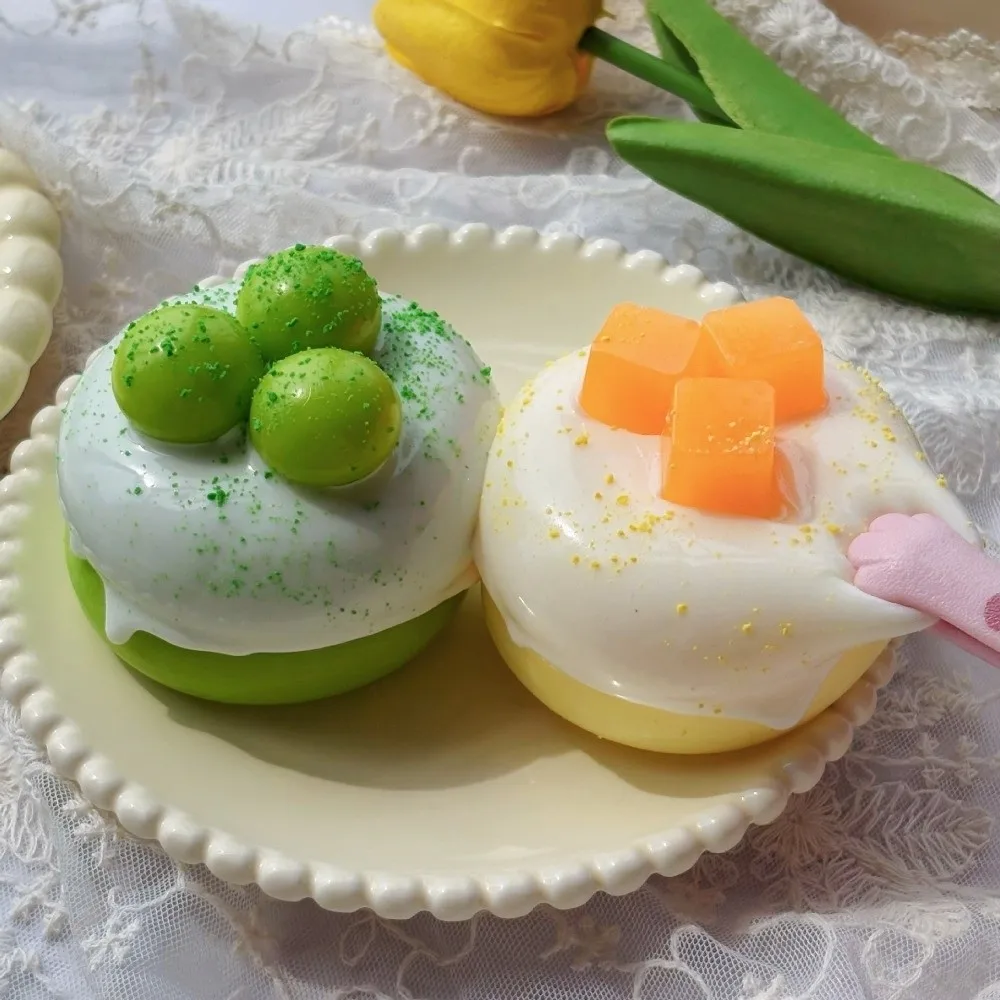Soft Simulation Soufflé Squeeze Toy Green Grape Mango Fingertip Toy Decompression Stress Relief Slow Rebound Toy Gift