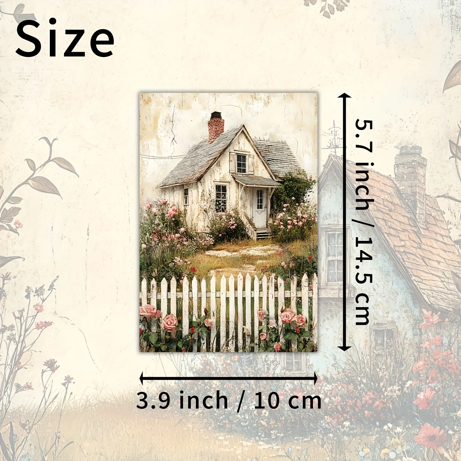 20 vintage countryside old house postcards with classic illustrations, suitable for scrapbooks and handmade decorative cards