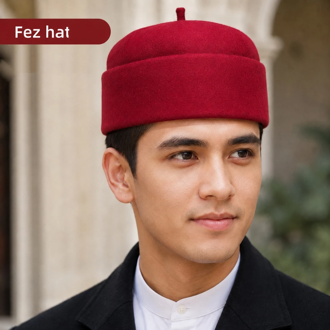 Muslim Fez Hat Man Islam Kufi Tax Products Saudi Arabic Prayer Accessories Wool Cap Turban Kippa Luxury Warm Winter  03726