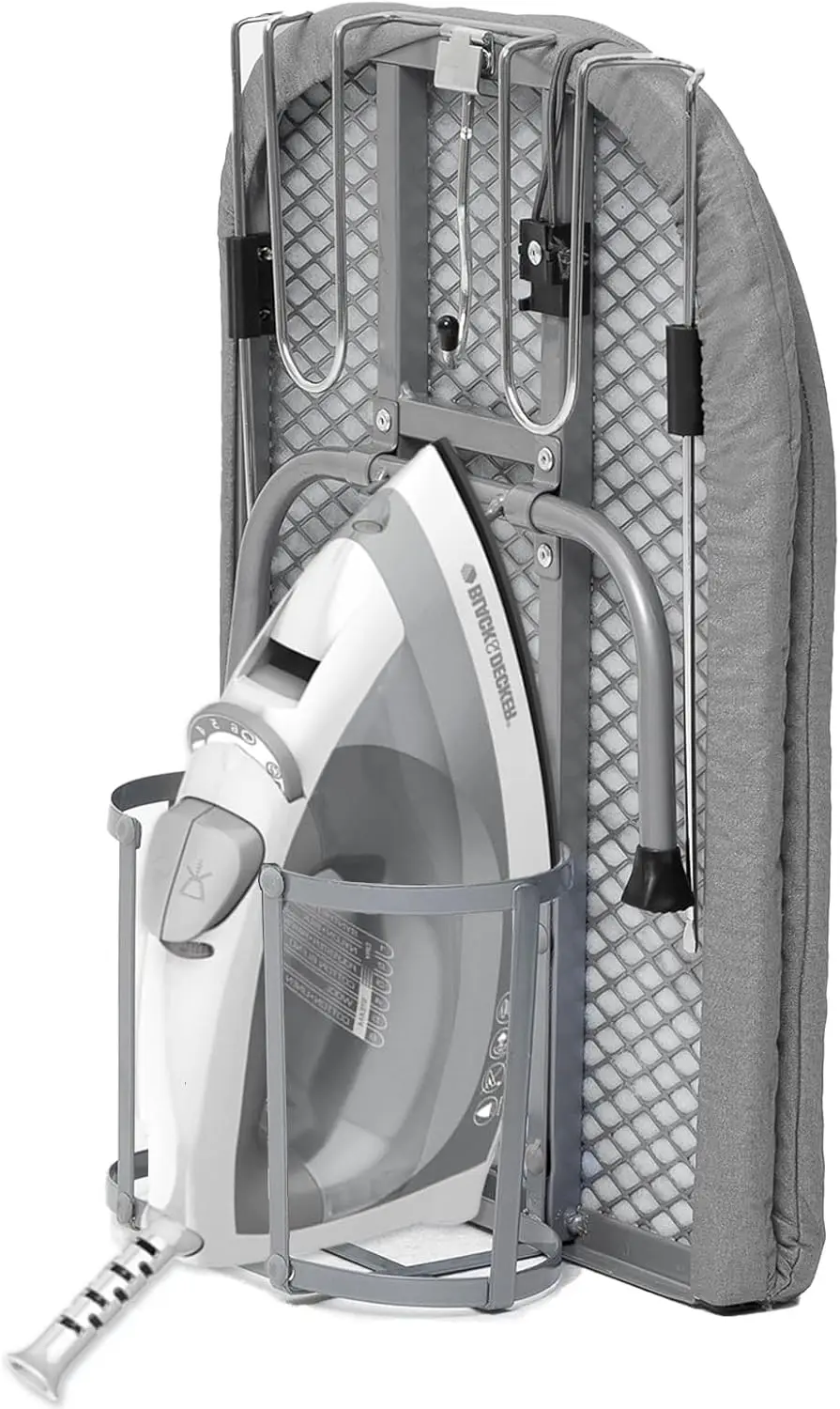 

Компактная складная гладильная доска с держателем для утюга, нескользящие ножки для путешествий и небольших помещений, серая