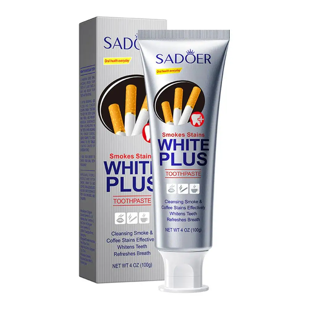 SADOER-pasta de dientes blanqueadora, eliminación de manchas de humo, blanqueamiento de manchas de café, protección, limpia y encía los dientes, U9M6