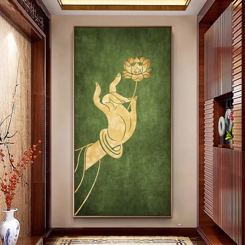 Zen Buddhism Flower Thai Southeast Asia Store Posters Picture Canvas Wall Art Home Decor Paintings for Living Room Decoration