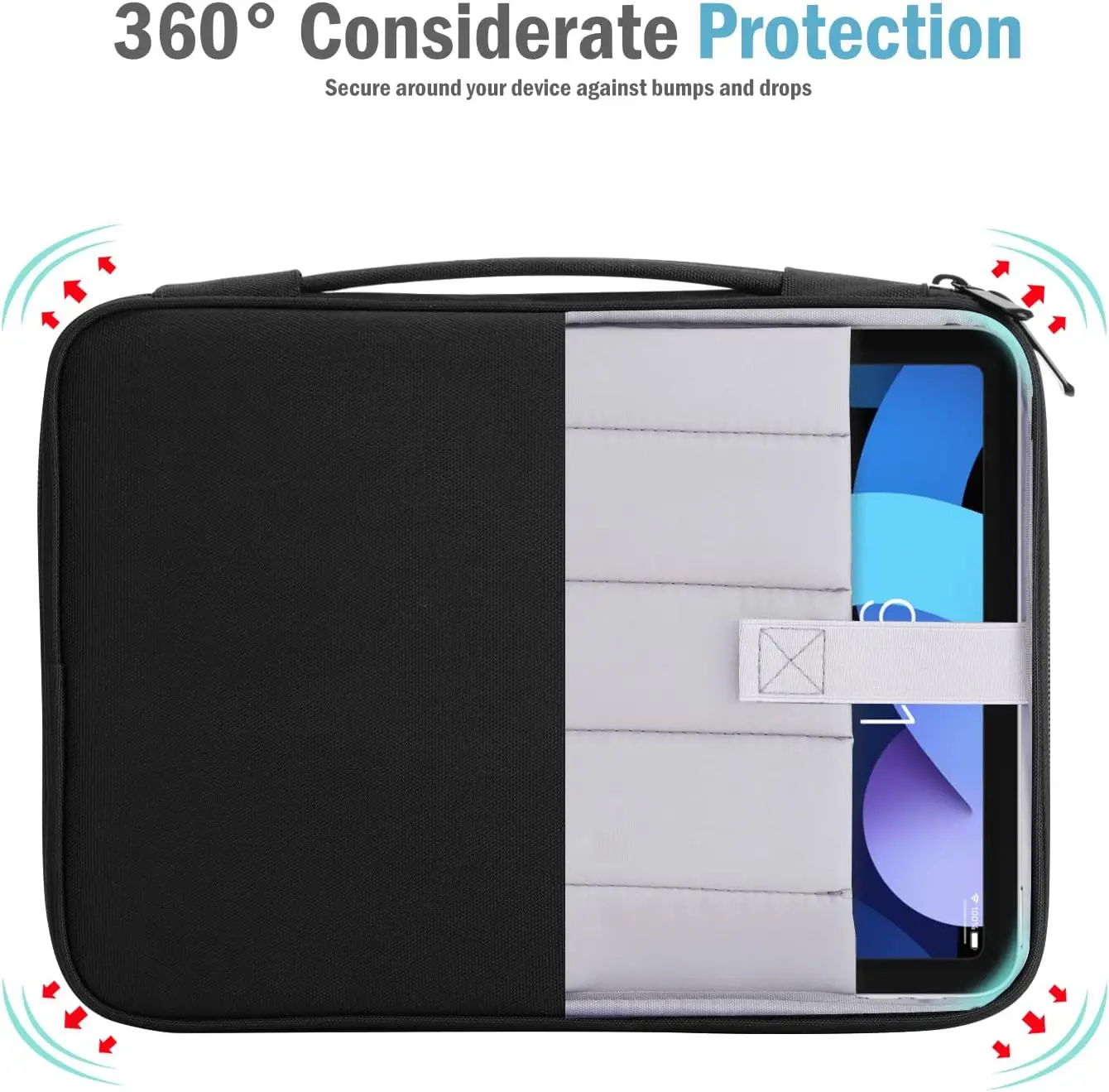 9～11インチタブレットスリーブ、iPad 11インチ A16 2025、iPad 10.9インチ/10.2インチ、iPad Air 11/第5/第4世代 10.9インチ、Galaxy Tab A9 Plus 11インチ対応、バッグ
