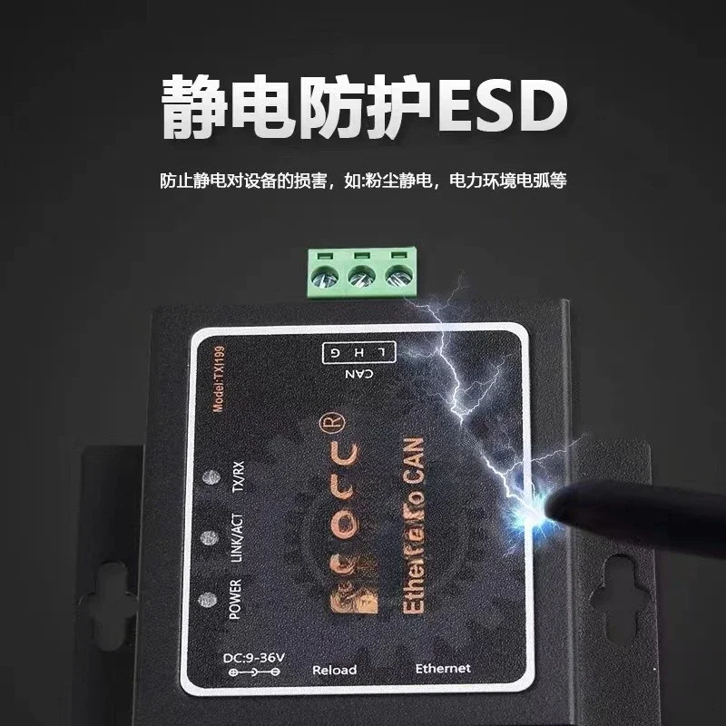 CAN to Ethernet network port Bidirectional protocol converter Serial Modbus protocol CAN-bus bus communication