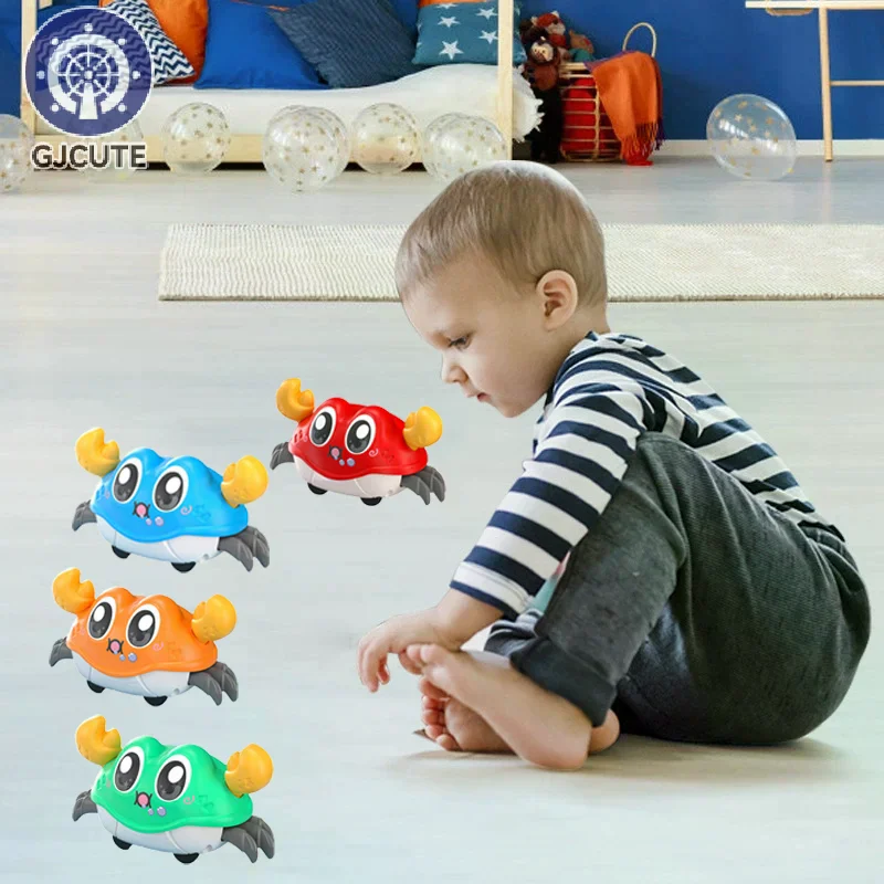 Kinderplezier Dubbele lus Hardlopen Cartoon Krab Ouder-kind interactie Traagheid Kruipspeelgoed Cadeaus voor jongens en meisjes