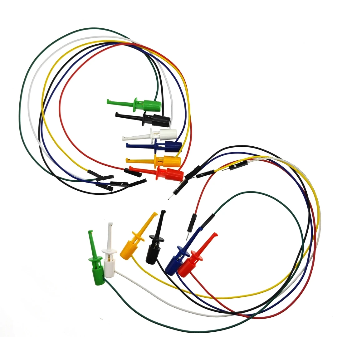 2pcs Color DuPont Wire Turn Test Hook Logic Analyzer Test Hook, Round Test Clip Connect Wire Hook 30cm