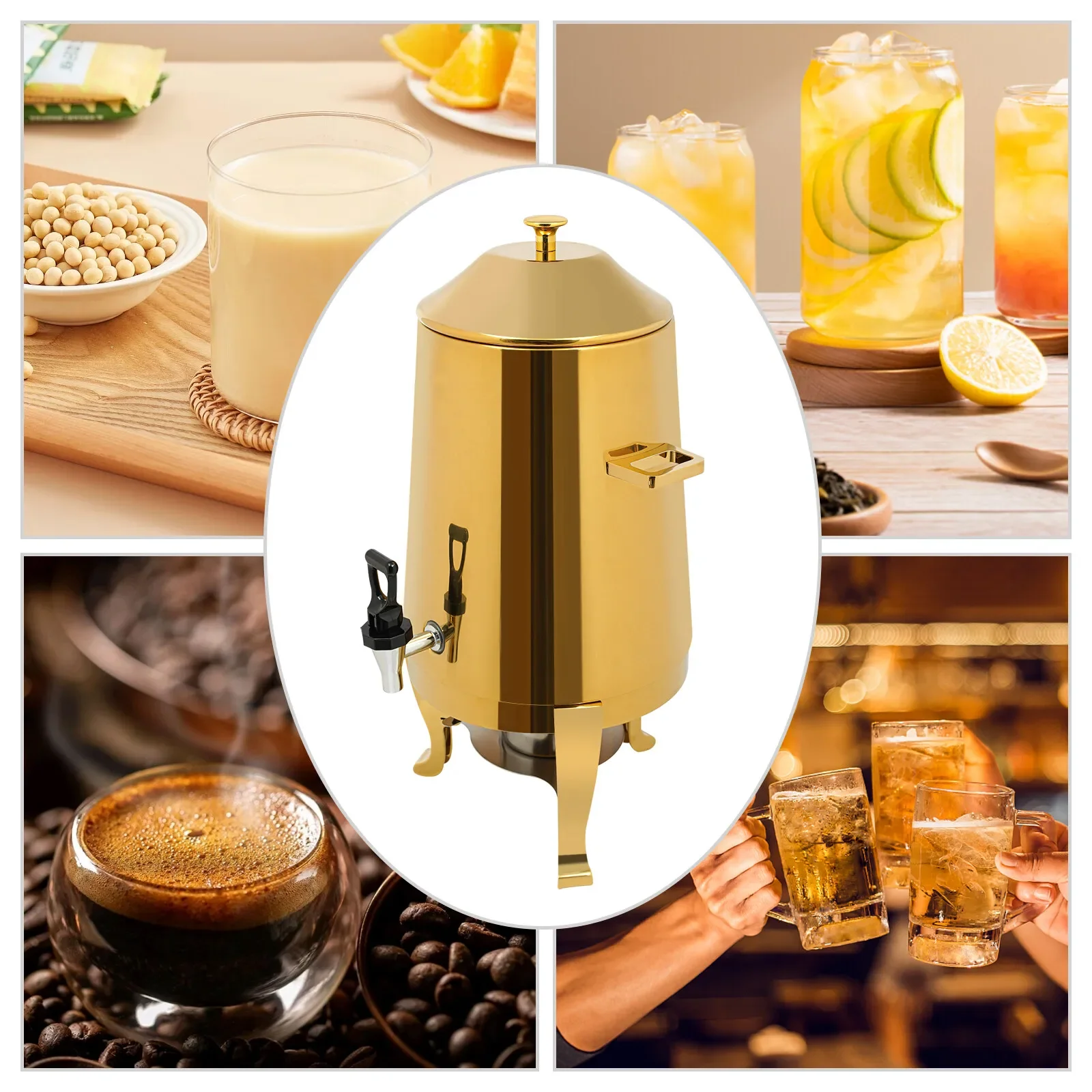 

3.43Gal Stainless Drink Dispenser w/Easy-Pour Spout & Carry Handle