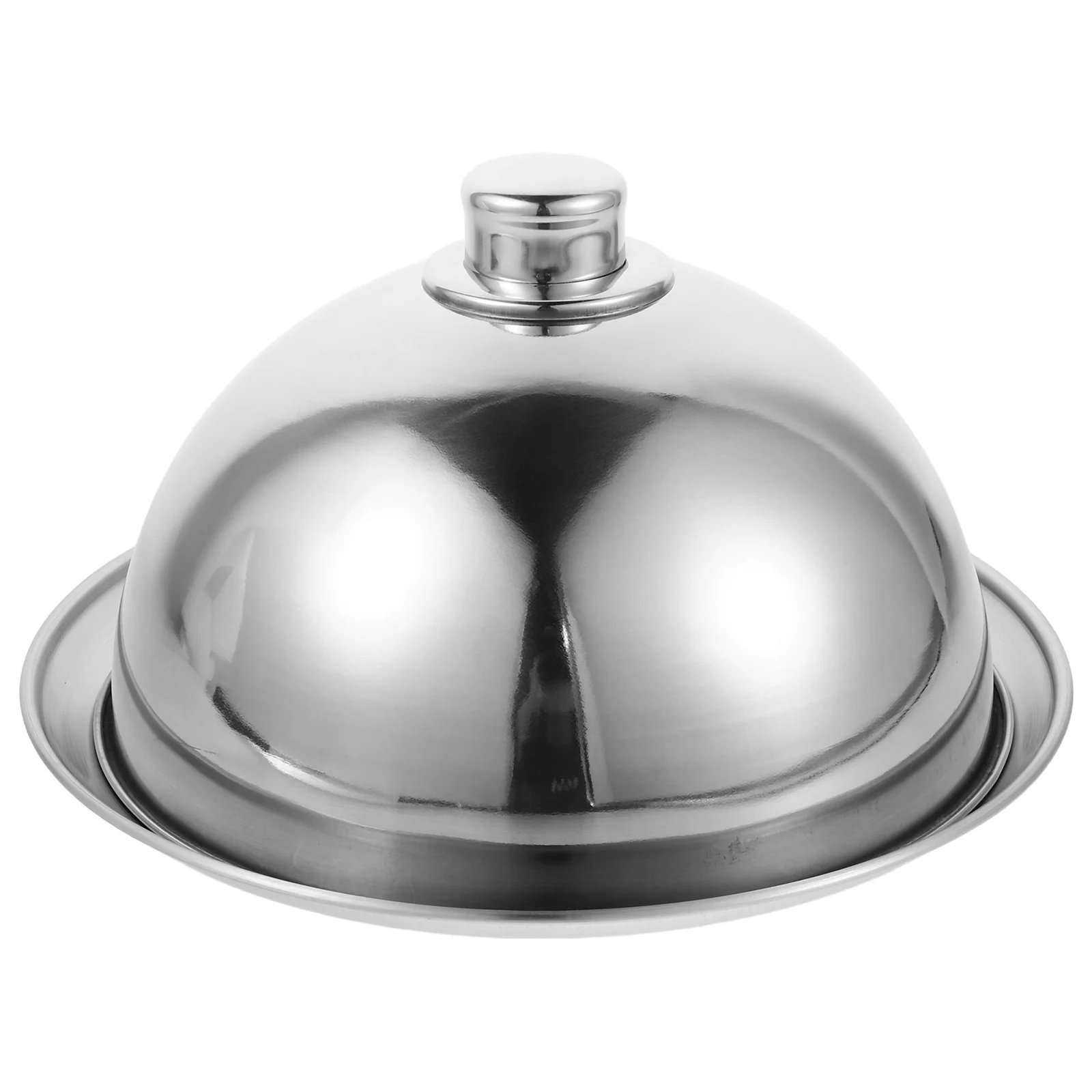 

2pcs Stainless Steel Food Cover Dome With Round Serving Platter For Steak Pastry Cake Basting Griddle Food Presentation Serving