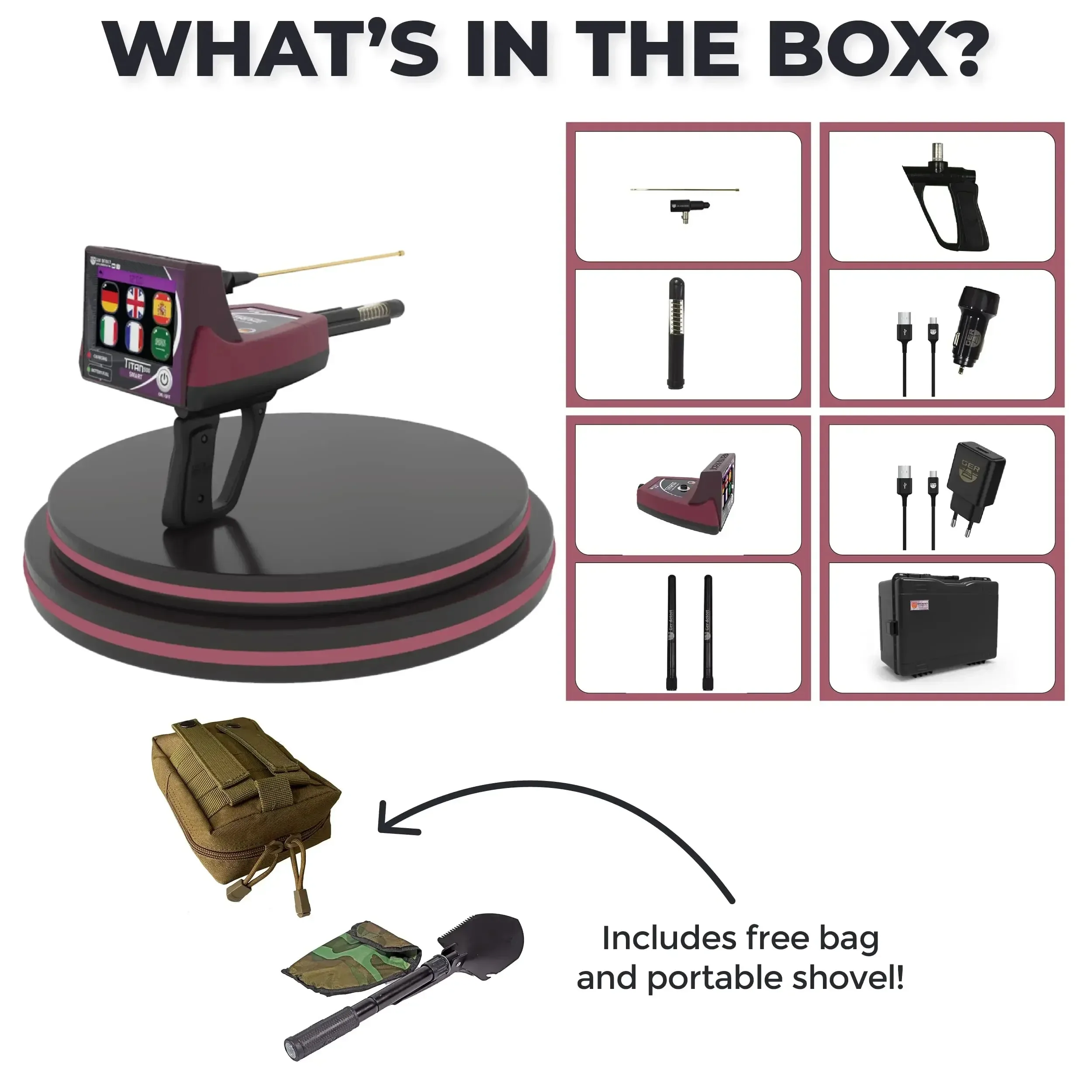 VENDITE SUPERIORI Nuovo rilevatore GER Detect Titan 500 Smart a lungo raggio Dia mond