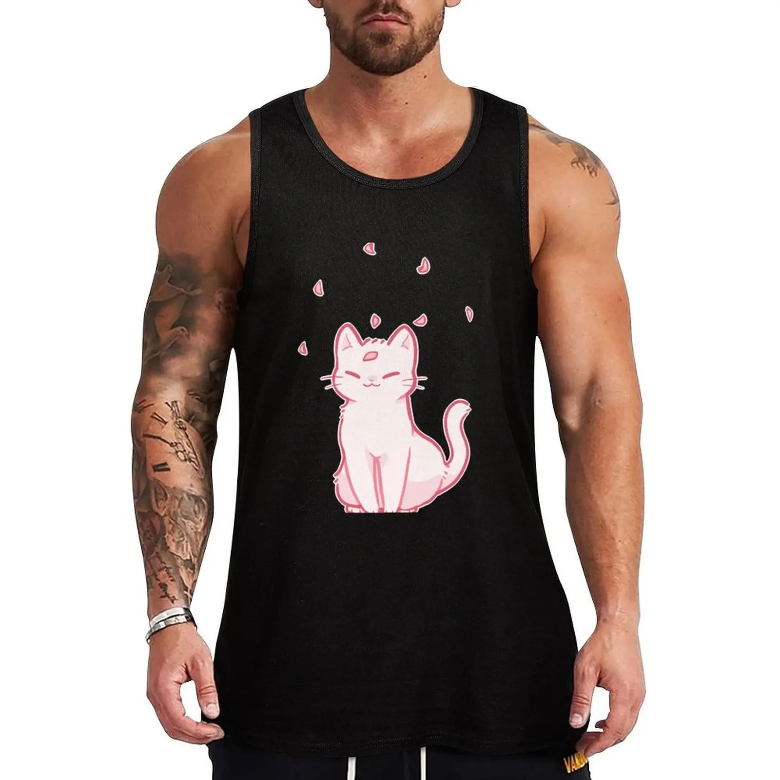 sakura cat Tank Top Dry Fit Tank Top Moisture Wicking Sports Sleeveless