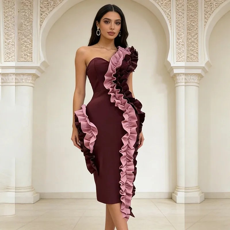 

Elegant Women Fashion Decoration Slim Shoulder Skirt