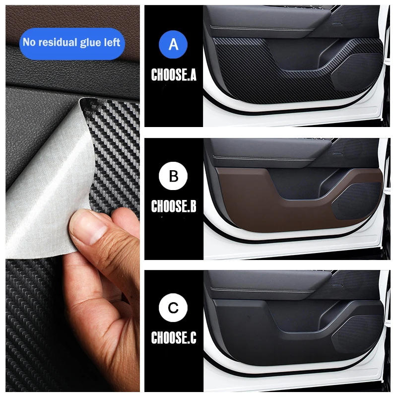 Car Interior Door Mat Anti-kick Pad Sticker Decoration for Toyota Avalon Xx50 2019 2020 2021 2022 Accessories Auto Styling Parts