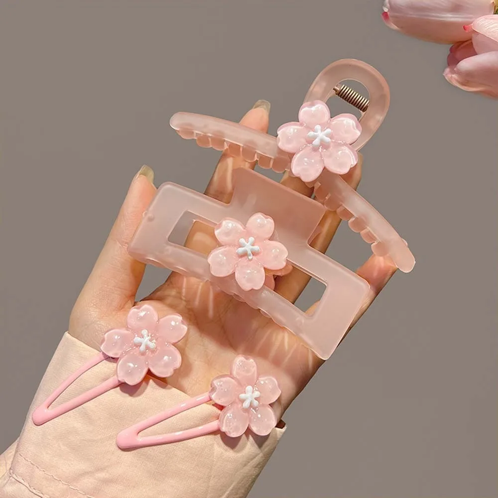 Sakura Sakura Hairpin Sweet Cherry Blossom Hair Accessories Flower Hair Claw Pink Hair Ornaments Sweet Barrettes Women