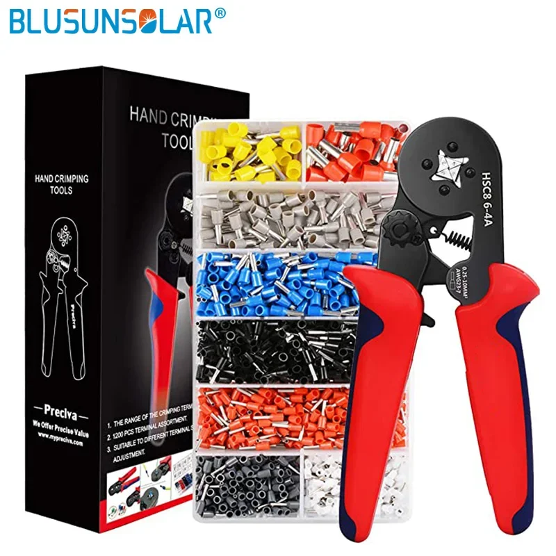 

1200pcs/Box Wire Terminal Crimp Connector Insulated Uninsulated Wire End Ferrules Crimper 0.25-6.0mm2(24-10 AWG) Crimping Tools