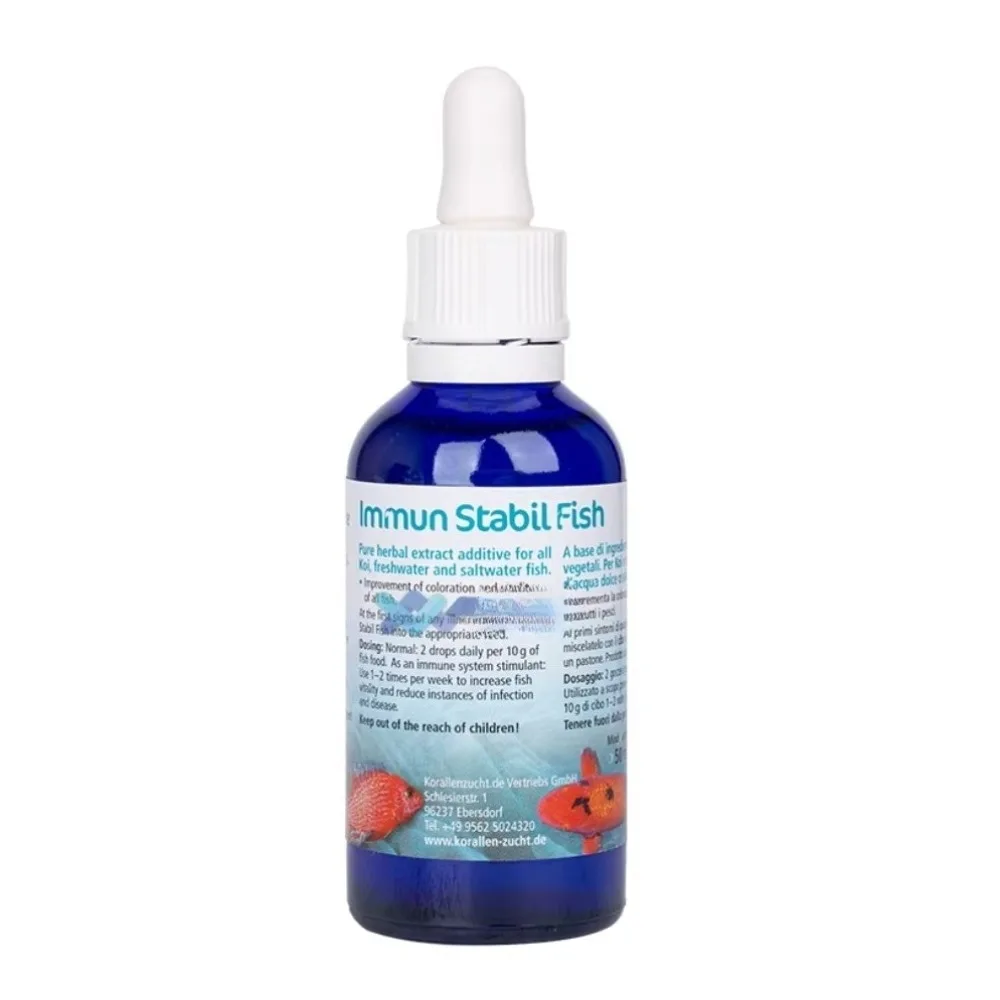 Booster de imunidade de peixes ZeoVit Immun Stabil para vitalidade e cor de peixes de água salgada 50ml