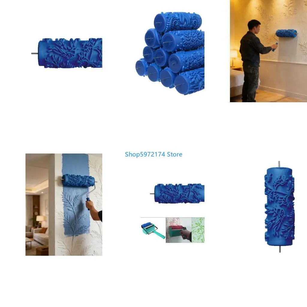 Y3NB 5Inch Rubber Paint Roller Patterned Paint Roller For Artistic Painting On Various Surfaces Including And Wall