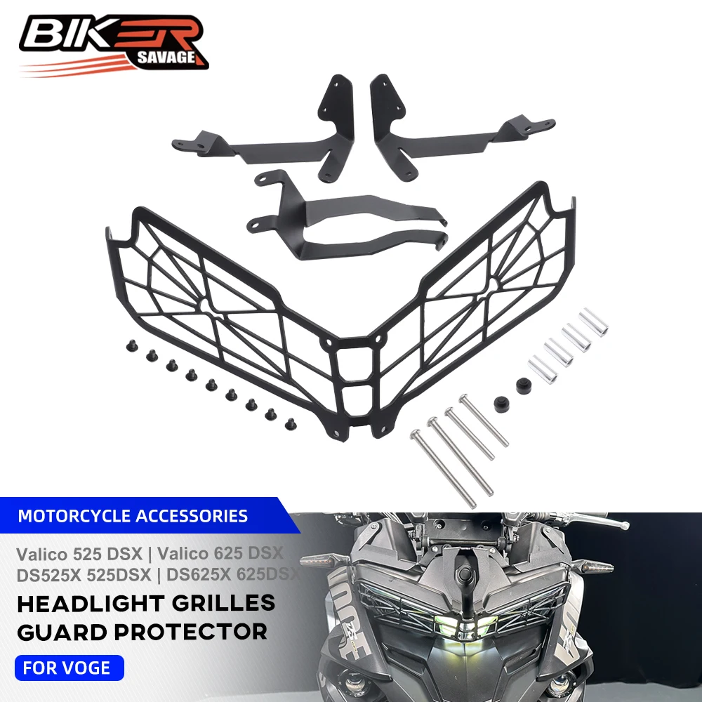 

For VOGE 625 525 DSX Headlight Guard DS525X DS625X Valico 525 625 DSX Head Lights Grille Cover Headlamp Protector Front Lamp