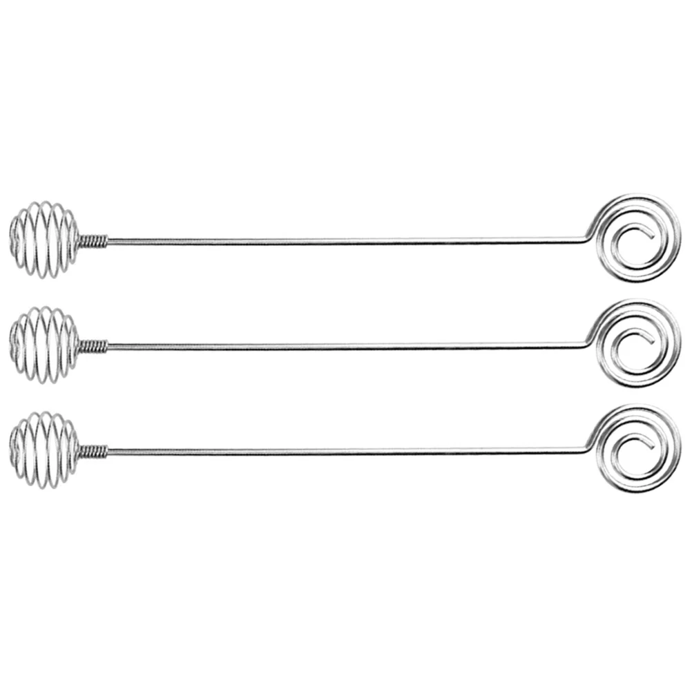 3 pièces en acier inoxydable miel créatif spirale conception pour café thé lait boisson mélange agitateurs miel mélange bâton