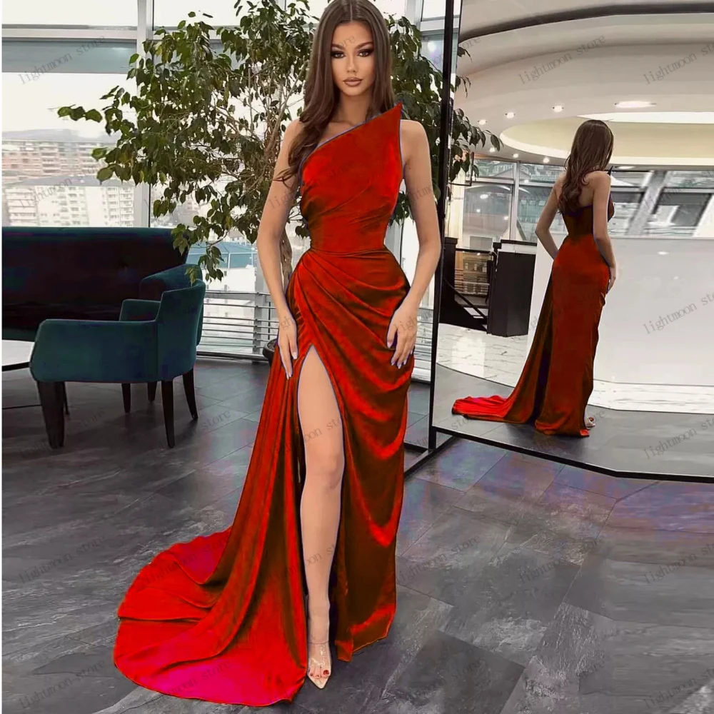 Simple Evening Dresses Satin Prom Dress Sexy Sleeveless Backless Robes High Slit Floor Length Ball Gowns 2024 Vestidos De Gala