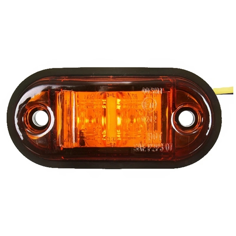 6X 12V / 24V 2 LED Side Marker Lights Lamp For Car Truck Trailer E-Marked Amber