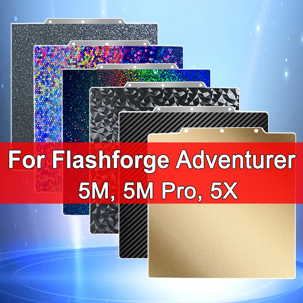 

For Flashforge Adventurer 5M/5M Pro/5X Build Plate AD5M AD5X AD5MP PEI Sheet Double Sided Flexible Heated Bed for Adventurer 5M