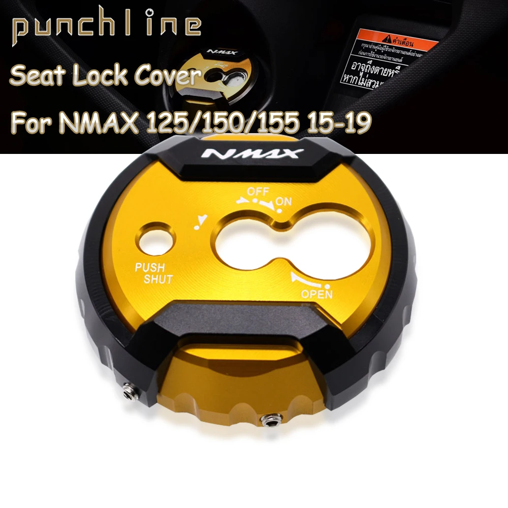 Fit For NMAX 155 N-MAX 150 N-MAX 155 NMAX 125 N-MAX 150 2015-2019 Scooter ccessories CNC Aluminum SEAT LOCK COVER CAP