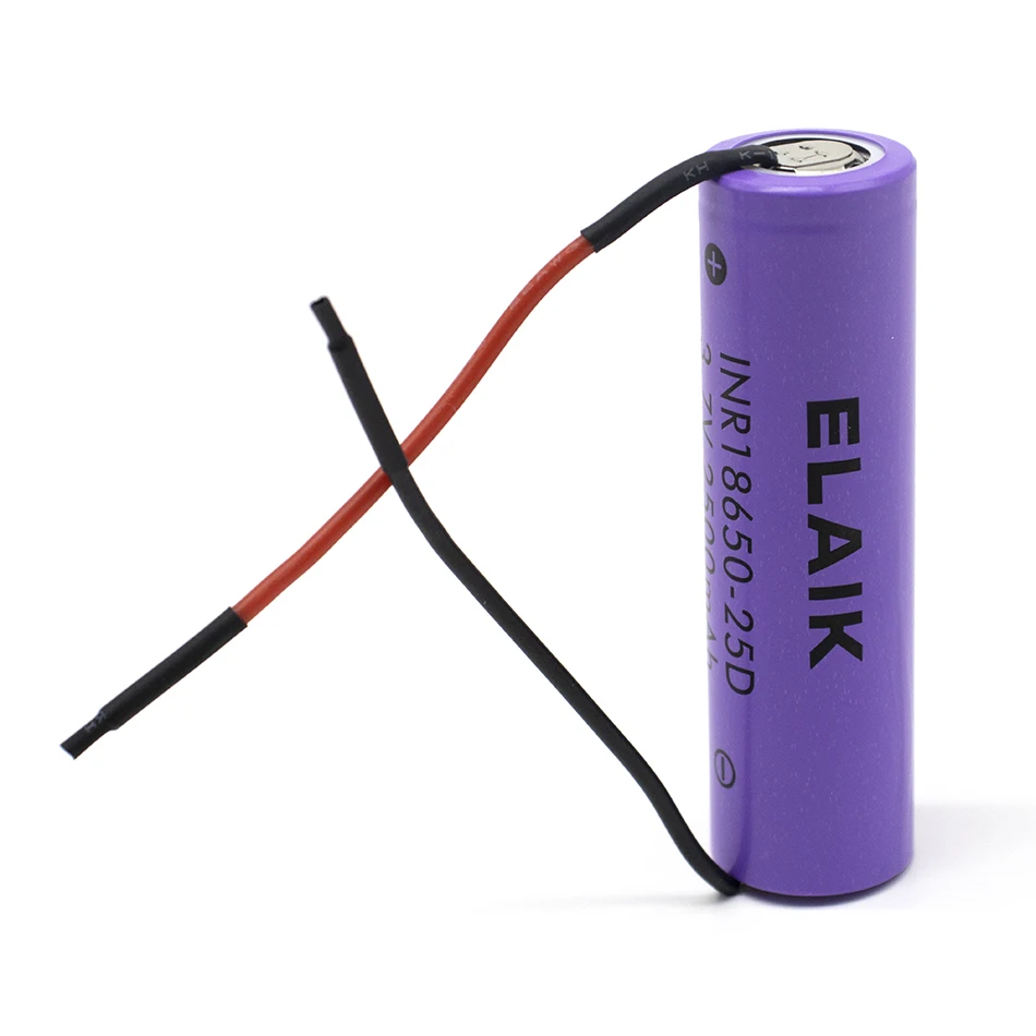 18650 3.7V 2500mAh rechargeable lithium battery high-quality battery cell suitable for power battery 25D - Wiring