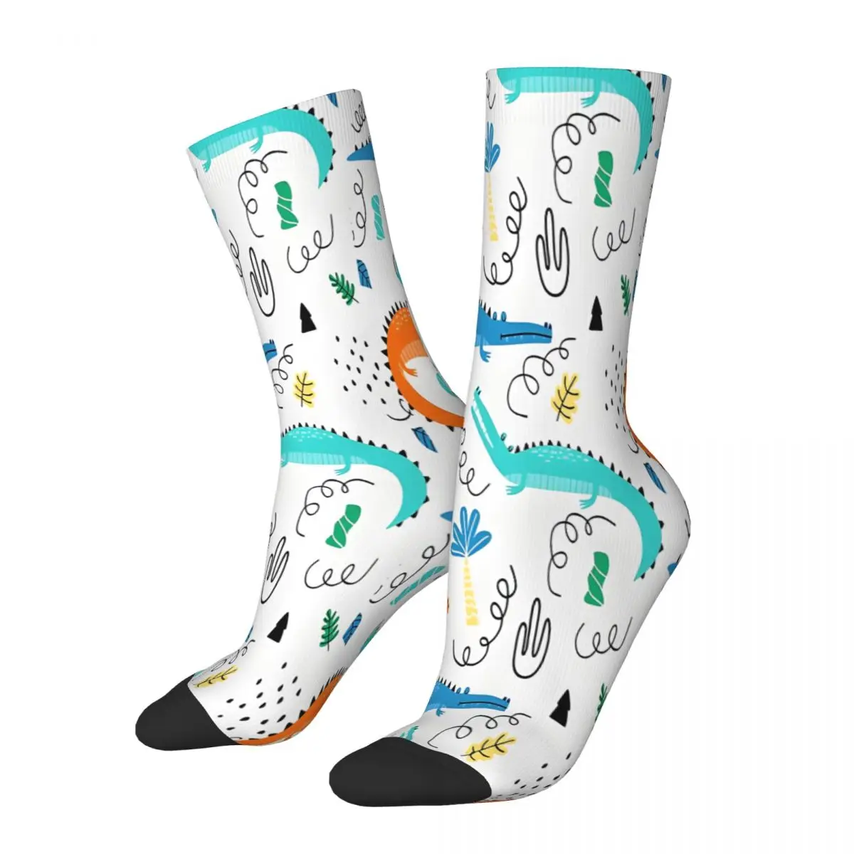 Crocodile Seamless Pattern For Kids Crocodile Socks Male Mens Women Winter Stockings Harajuku