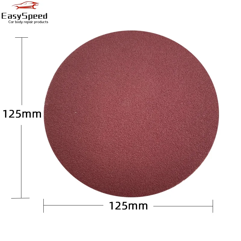 10 Pcs 5 Inch Sandpaper 125mm Round Without Hole Automotive Putty Polishing Flocking Self-adhesive Polishing Pad