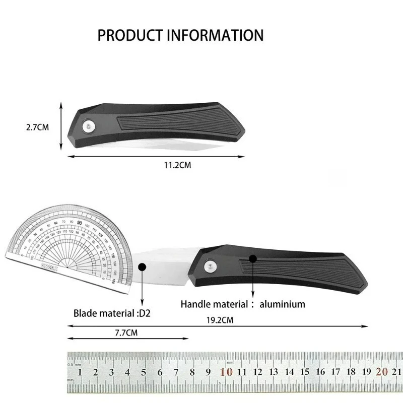 DS101 Pro D2 Blade Aluminum Handle Camping Survival Hunting Self-defense Tactical EDC Multitools Hand Knives EDC
