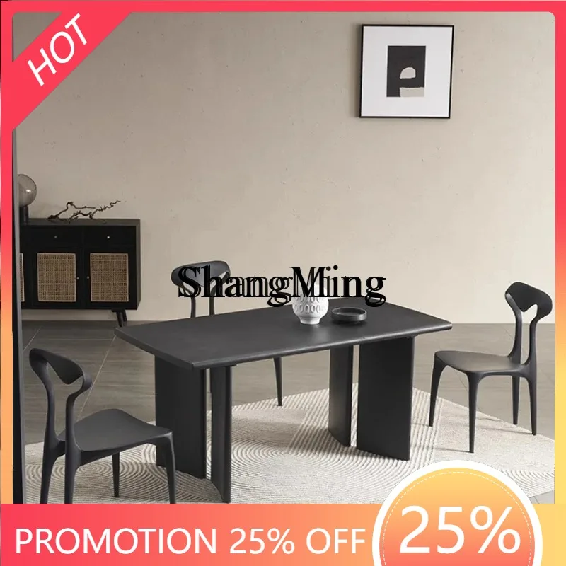 

CL solid wood long dining table small apartment dining table black tea table conference