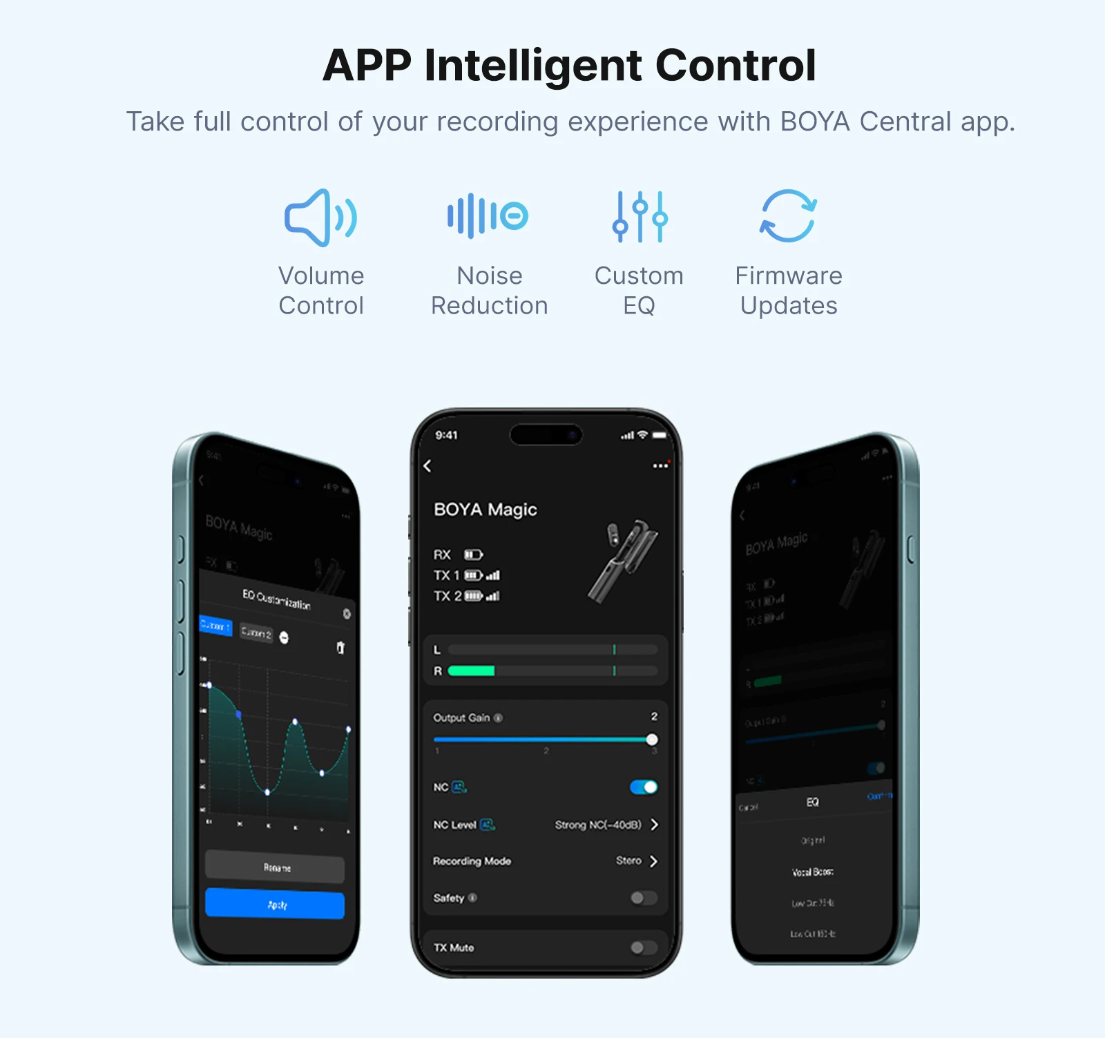 BOYA Magic Kabelloses Lavaliermikrofon 4-in-1-Mikrofon für iPhone, Android, USB-C-Telefon, Kamera für Interviews und Live-Streaming – Detail 14
