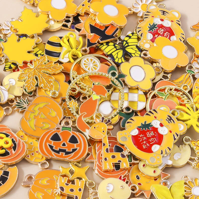 Leslie Mixed 10 Stück niedliche Anhänger, Emaille-Tier- und Blumen-Charms für DIY-Schmuck, handgefertigte Armbänder, Ohrringe, Halsketten, Großhandel – Detail 2